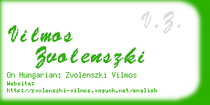 vilmos zvolenszki business card